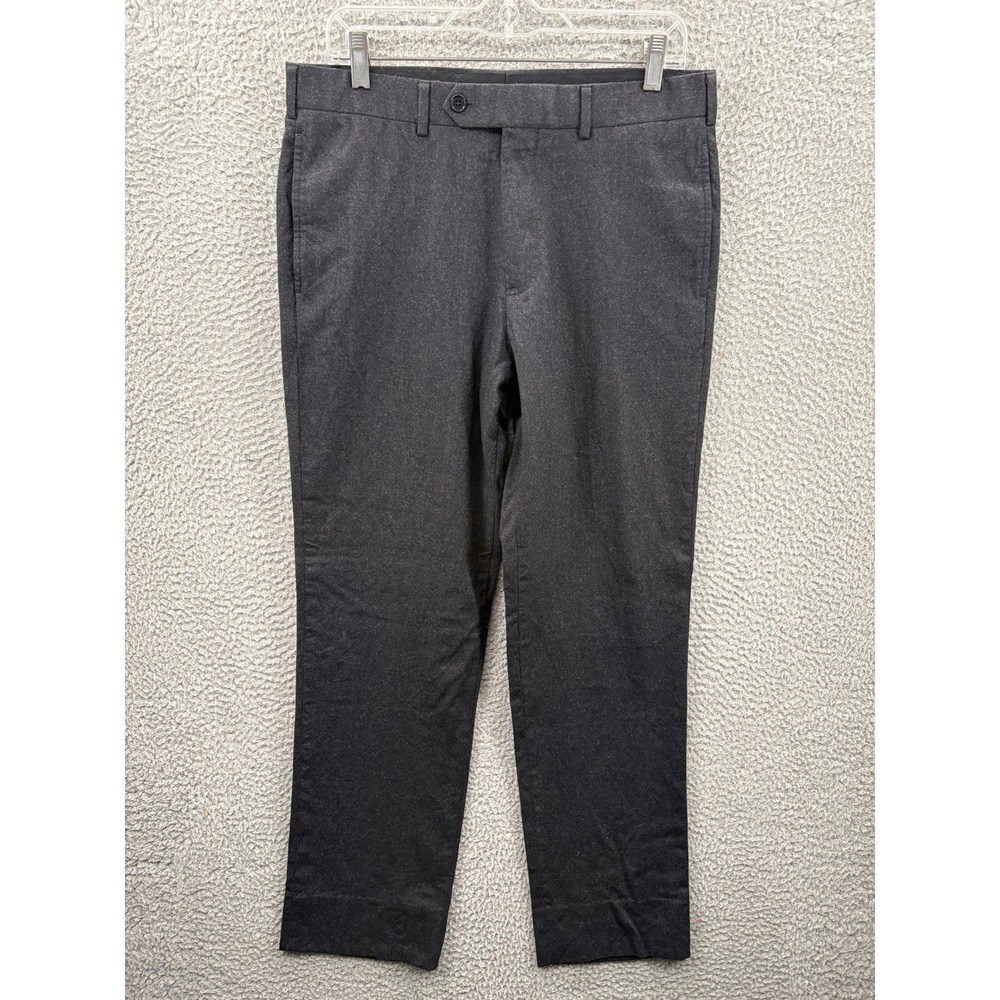 Brooks Brothers Regent Dress Pant Mens 32x29 Gray Wool Flat Front Trousers